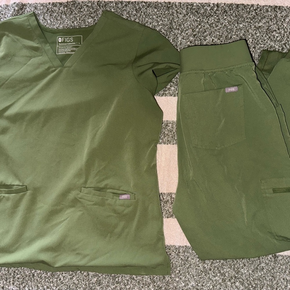 FIGS Fern Green Scrub Top & Bottom